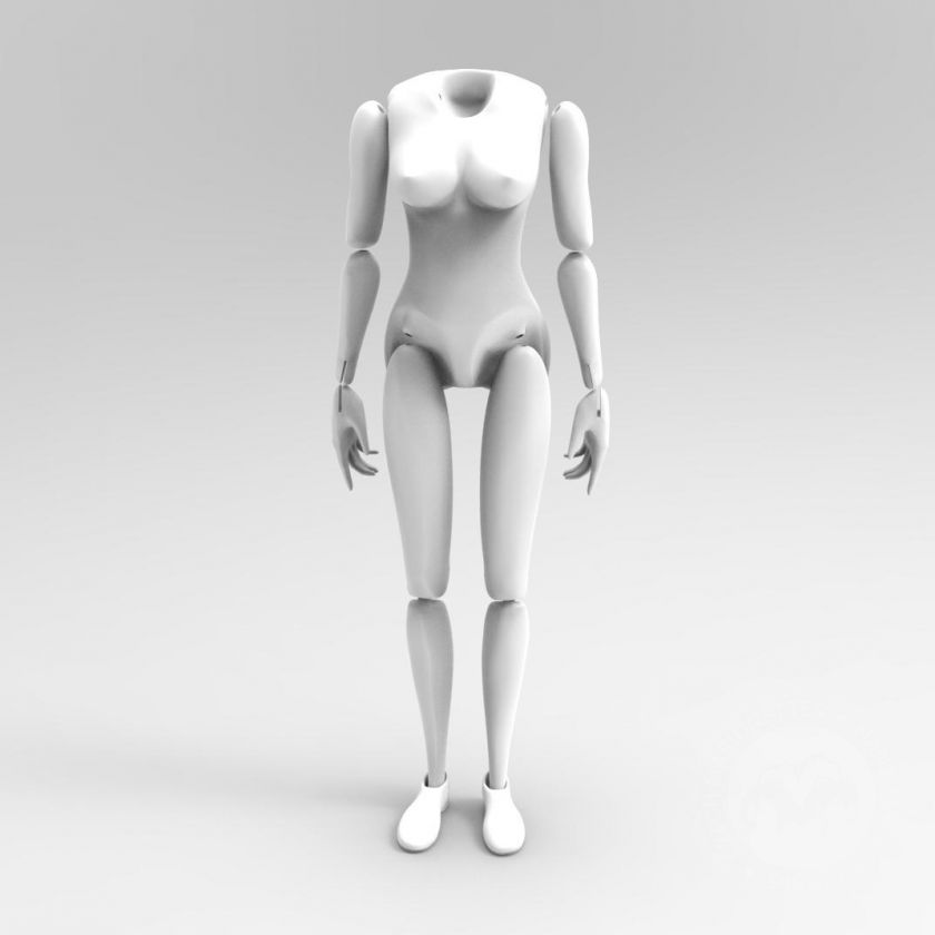 Frau 3D Körpermodell für den 3D-Druck für ca. 60 cm Marionette