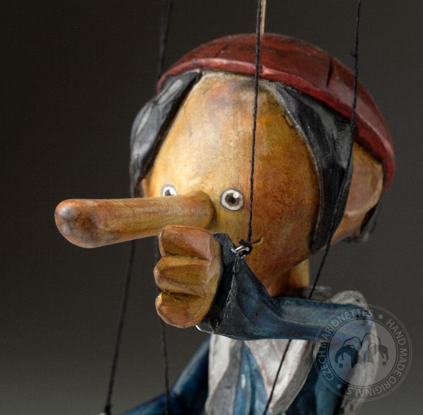 Superstar Pinocchio - hand-carved string puppet with an original look
