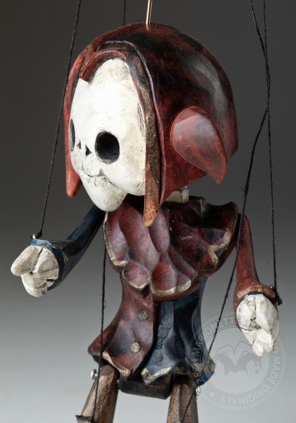 Wooden Pull String Jester Puppet 