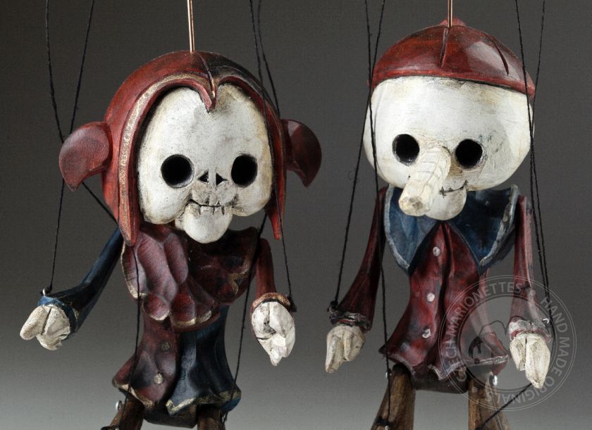 Superstars – Handgeschnitzte Marionetten-Sammlung von 4 Puppen