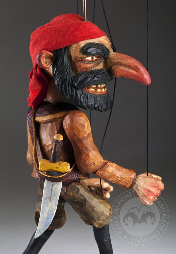 Pirate Captain Morgan Wooden Hand Carved Marionette