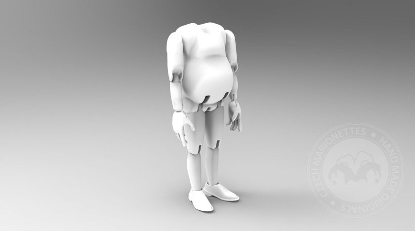 3D Model pupkatého muže pro 3D tisk
