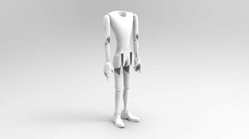 3D Model of tall man's body for 3D print
