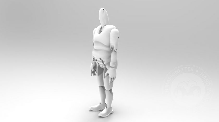 3D Model of a very fat ma'ns body for 3D print