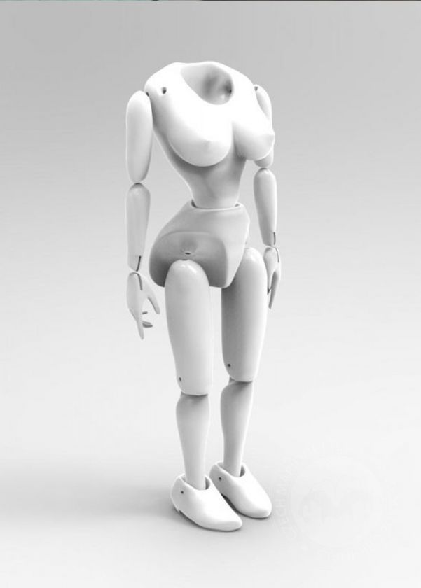 Bauchtänzerin Marionette 3D Körpermodell für den 3D-Druck