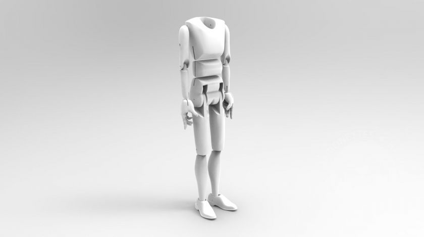 Man with movable torso