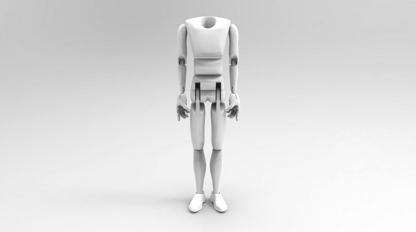 Man with movable torso for 3D print