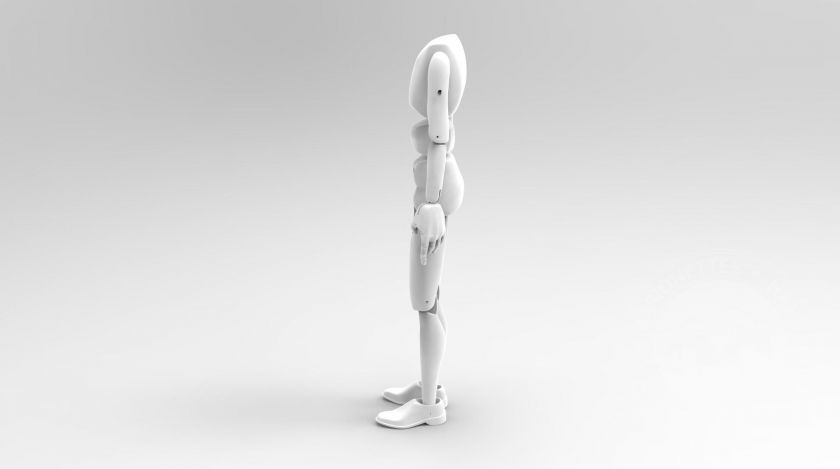3D Model těla s pohyblivým trupem pro 3D tisk