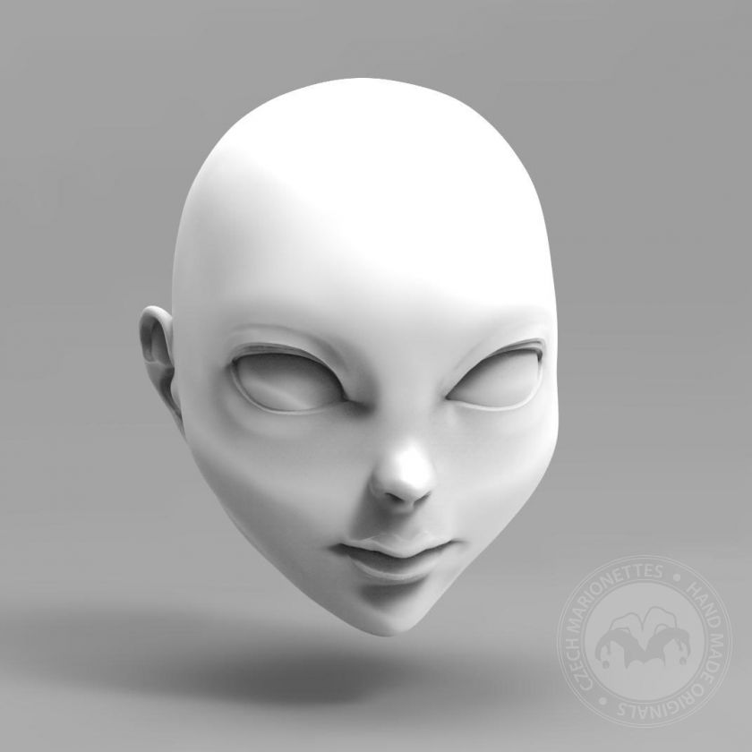 3D Model of Anime girl's head for 3D print 110mm