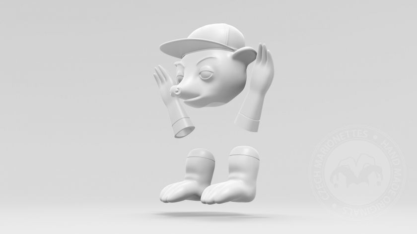 3D model of Hedgehog Hiphoper Boy Hand Puppet