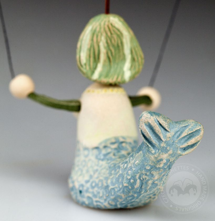 Mermaid mini puppet made from ceramic