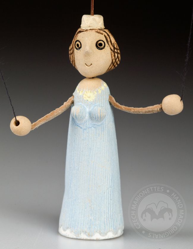 Princess mini-puppet made from ceramic