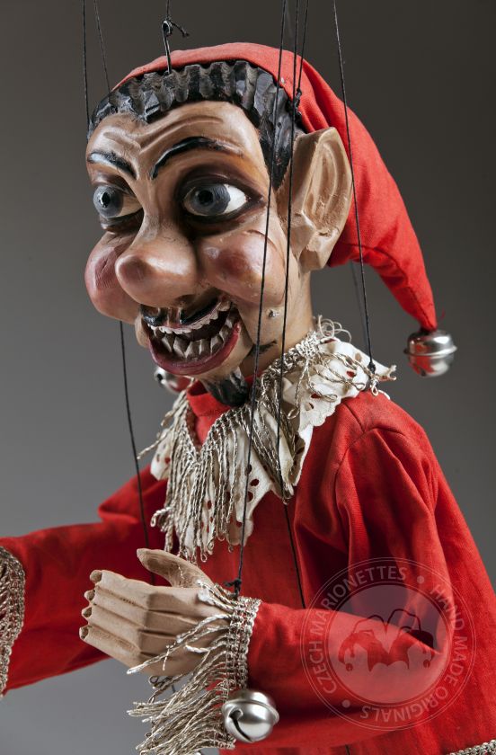 Jester with a moving mouth - antique marionette