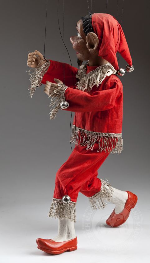 Jester with a moving mouth - antique marionette