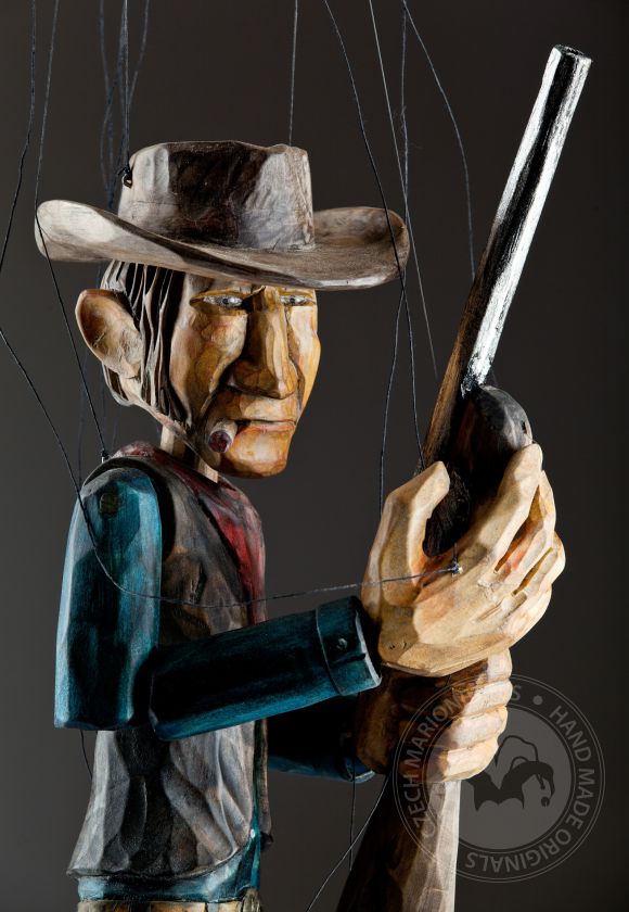 Butch Cassidy cowboy (USA) vyřezávaná loutka