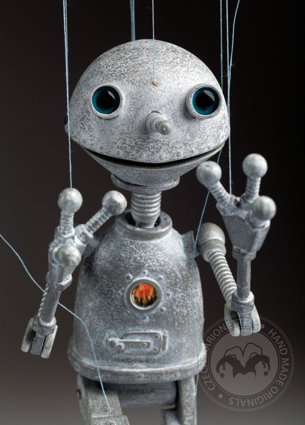 Loutka Robot ON - úžasný robůtek ve stříbrné barvě