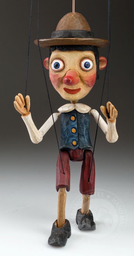 Wooden happy Pinocchio