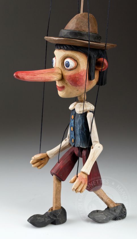 Wooden happy Pinocchio