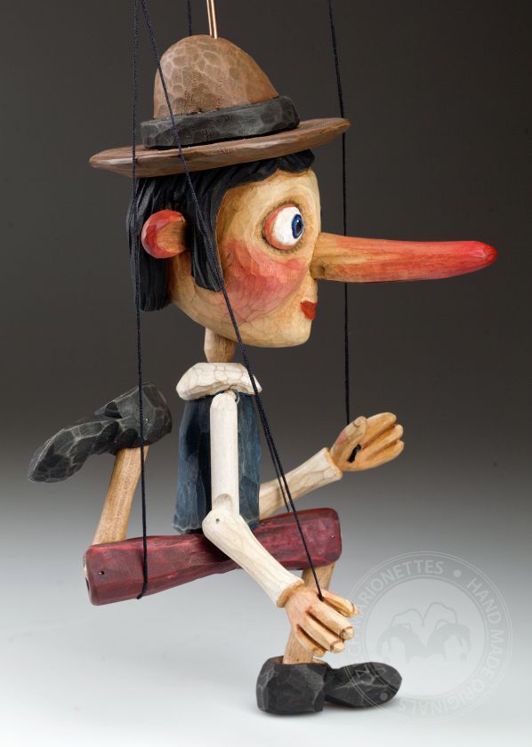 Wooden happy Pinocchio