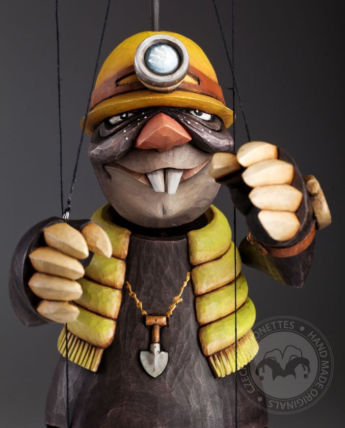 Mole as a marionette of miner from Zoo Sapiens collection