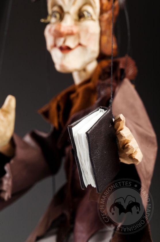 Wise librarian hand-carved from linden wood