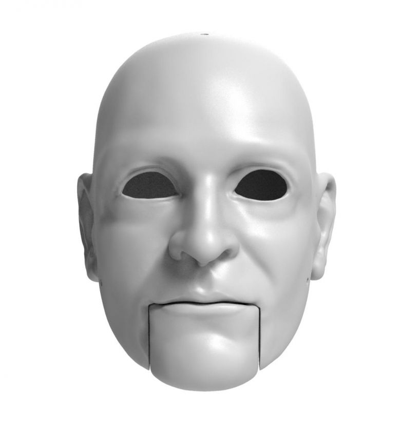 3D Model of serious man's head for 3D print