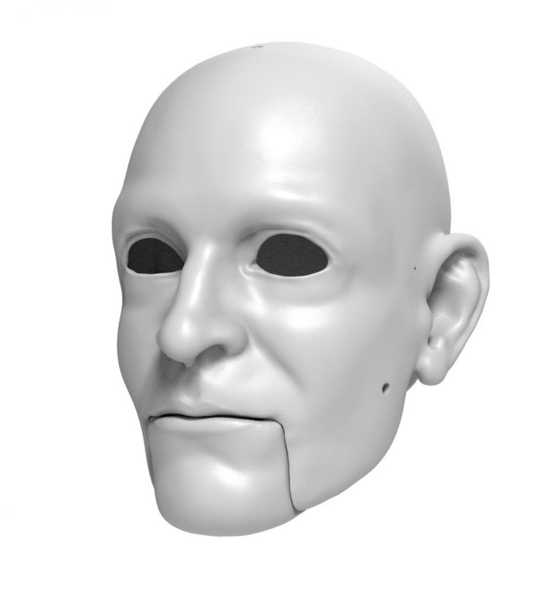 3D Model of serious man's head for 3D print