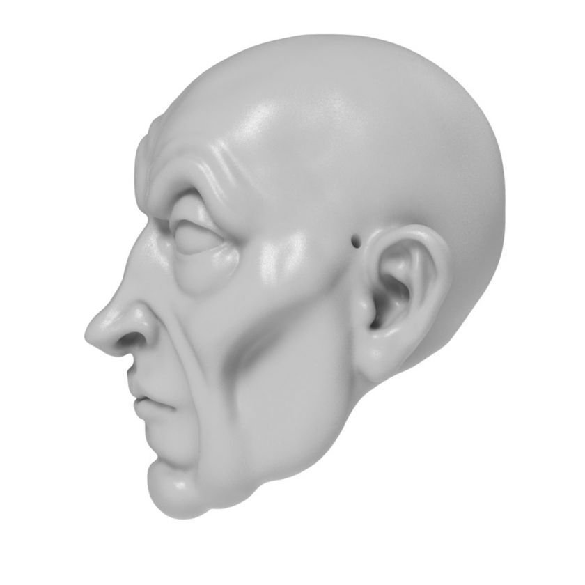Modèle de tête de sorcier pour l'impression 3D 130 mm