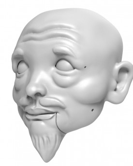 3D Model hlavy Japonského samuraje pro 3D tisk 135 mm