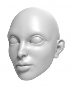 3D Model hlavy ženy se silnými rty pro 3D tisk 115mm