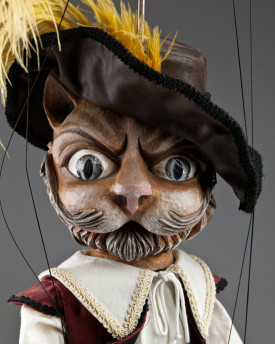 Le Chat Botté Marionnette en bois sculpté à la main