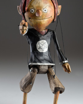 Superstar Teufel - eine Holzmarionette mit originellem Aussehen