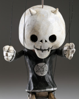 Superstar Teufel Skelett - eine Holzmarionette mit originellem Aussehen