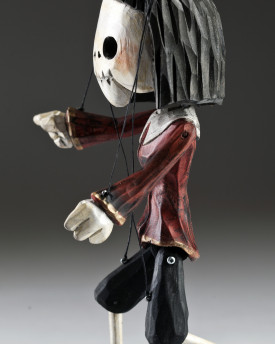 Superstar Skeleton of Devil lady - a hand carved string puppet with an original look