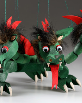Marionnette de dragon en bois