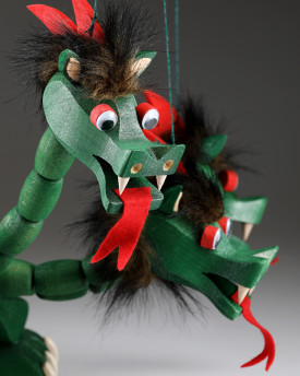 Marionnette de dragon en bois