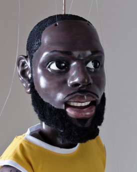 Lebron James, modèle 3D d'une tête pour marionnette 100cm, bouche ouverte et yeux mobiles
