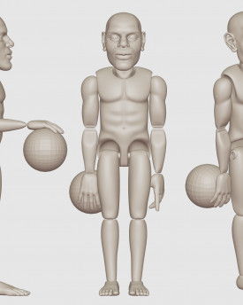 Lebron James, modello 3D di tutta la marionetta + controller (100 cm, occhi e bocca mobili)