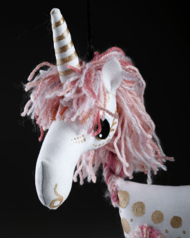 Licorne rose - Marionnette souple Pepino