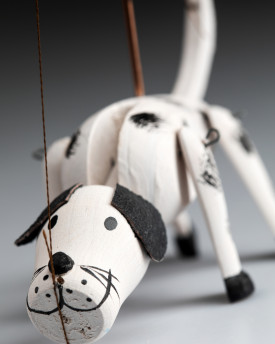 Hund - Mini Marionette aus Holz