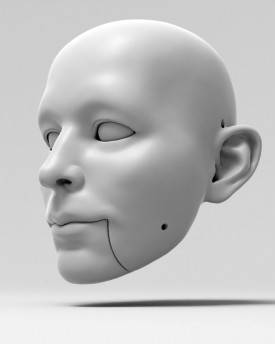 Mannelijk hoofd, 3D hoofdmodel voor 60cm pop, René bewegende ogen en mond voor 3D printen