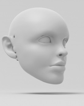 Little Girl, modello di testa 3D per pupazzo da 60 cm, stl per stampa 3D