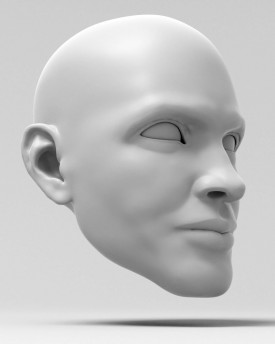 Modello di testa Sailor 3D, occhi mobili, per stampa 3D