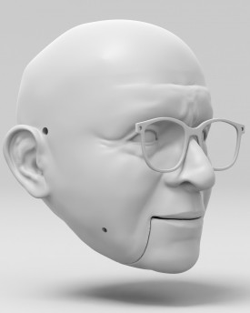 3D-Modell des Kopfes des Professors