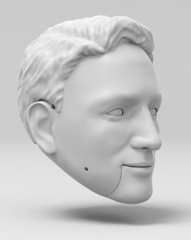 3D-Modell des Kopfes eines jungen Mannes