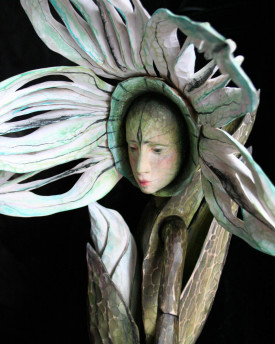 Fée Fleur - Marionnette en bois sculptée à la main