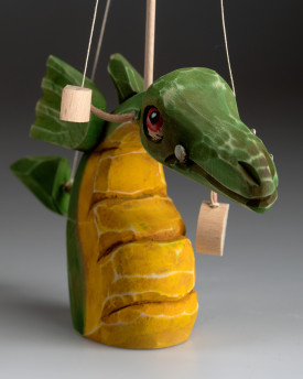 Drache - hölzerne handgeschnitzte stehende Marionette