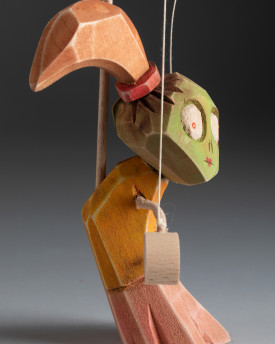 Zombie Girl - Marionnette debout en bois sculptée à la main