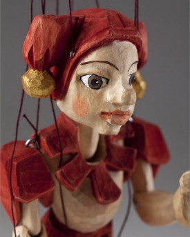 Marionnette de bouffon sculptée à la main (taille S)