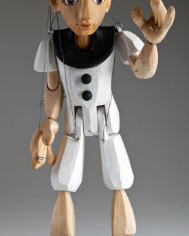 Pierrot Hand Carved Czech Marionette